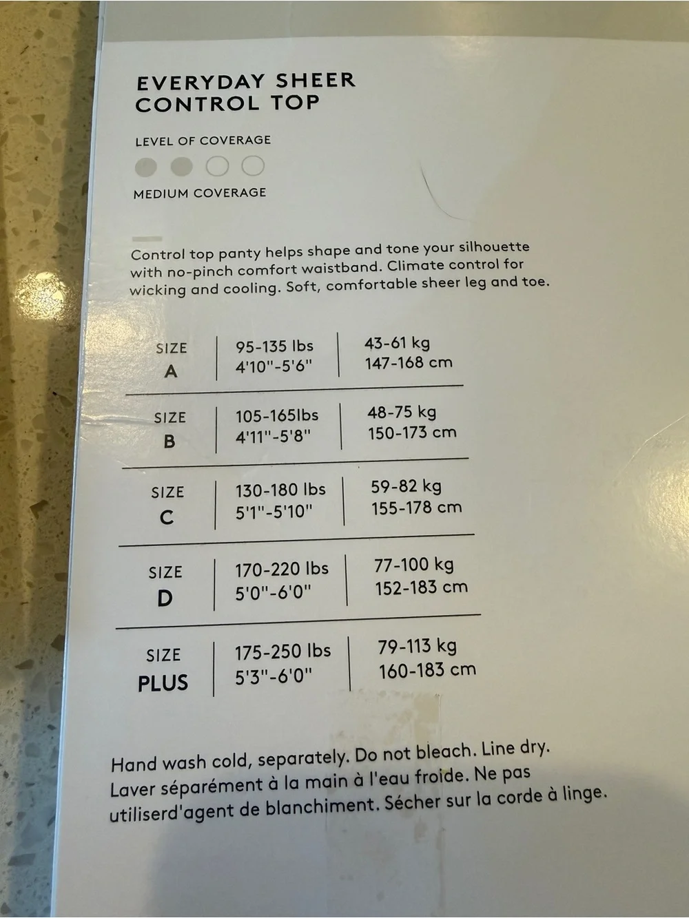 Nordstrom Rack Everyday Sheer Control Top Pantyhose Size A Lot of 2